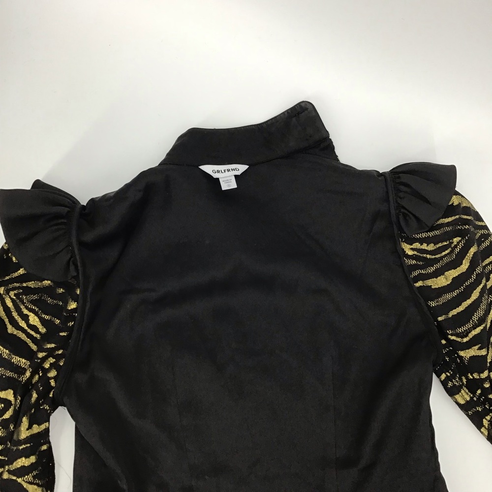 GRLFRND Janice Mini Black Gold Dress - Picture 10 of 14